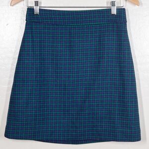 J.Crew Wool Houndstooth Mini Skirt Women's Size 2 A-Line Preppy Classic Career
